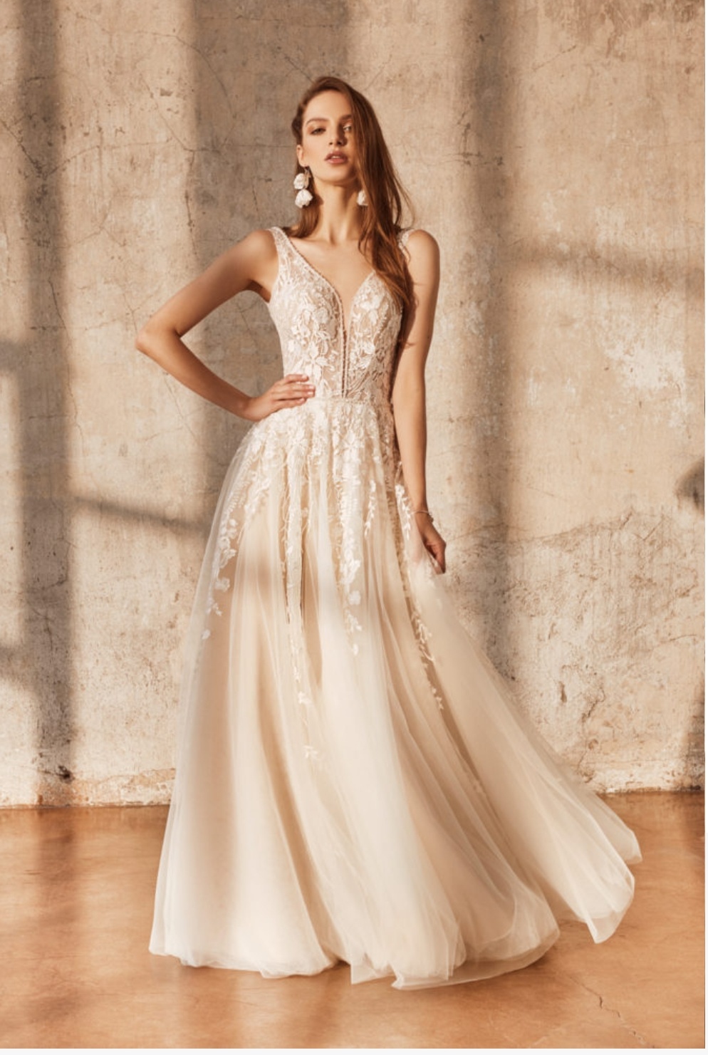 Lila vintage brudekjole